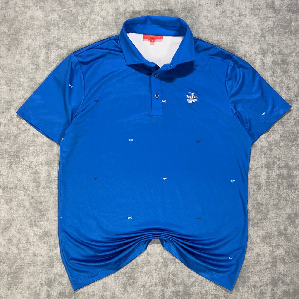 Redvanly Morton active wear blue breathable casual golf polo shirt mens M